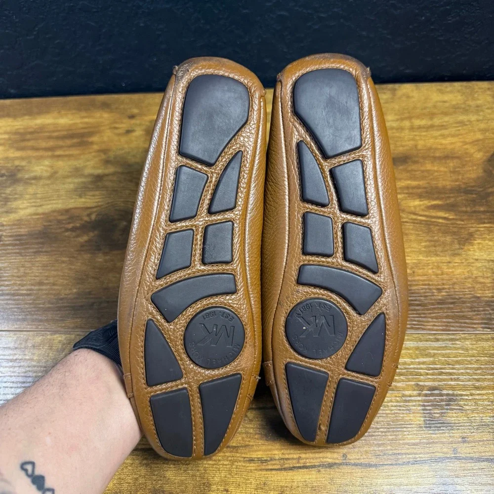 Michael Kors Fulton ME11G Brown Leather Ballet Flats Womens 7.5 M